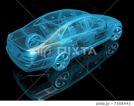 Car model on black background Car model on black background 7308443