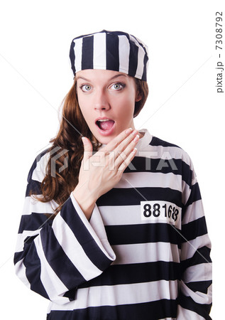 Convict criminal in striped uniform Convict criminal in striped uniform 7308792