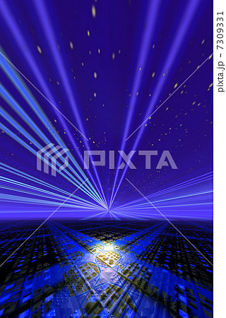 青いハイテクの放射 7309331