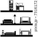 家具や部屋のベクターシルエット 7316172