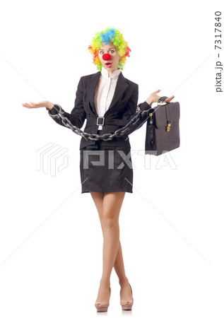 Woman clown in business suit 7317840