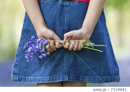 Little Girl With A Bunch of Bluebells 7319691