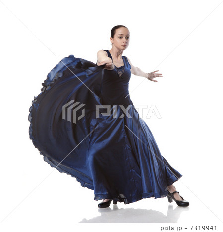 young woman dancing flamenco isolated on white young woman dancing flamenco isolated on white 7319941