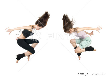 jumping young dancers isolated on white background 7320028