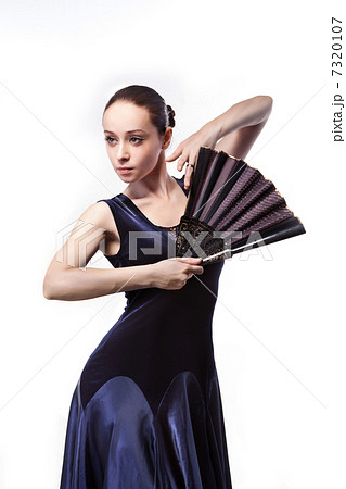 young woman dancing flamenco isolated on white 7320107