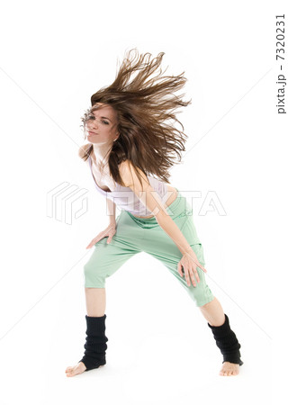 Posing young dancer isolated on white background 7320231