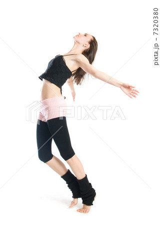 posing young dancer isolated on white background 7320380