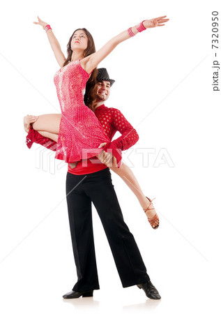 Pair of dancers isolated on the white 7320950