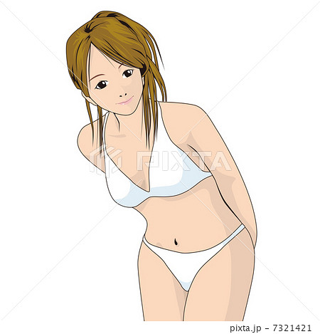 big breasted girl in swimsuit - Stock Illustration [109502492] - PIXTA