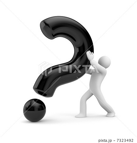 3d person with black question mark 7323492