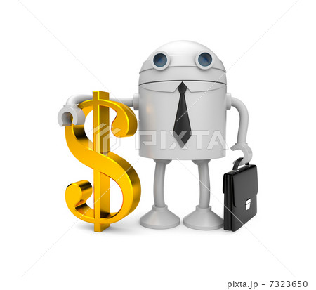 Robot businessman with gold dollar 7323650
