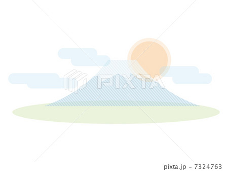 富士山と太陽 富士山と太陽 7324763