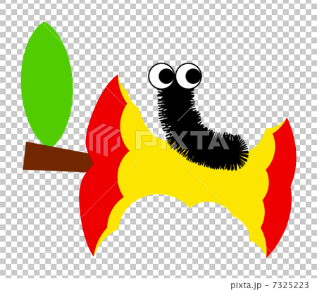 リンゴの芯と毛虫 7325223