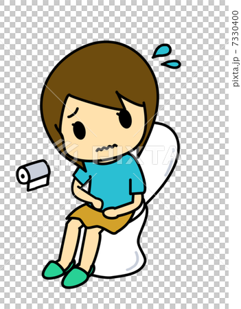 トイレで苦しむ女性 7330400
