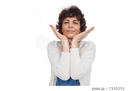 Woman gesturing in front of the camera 7335251