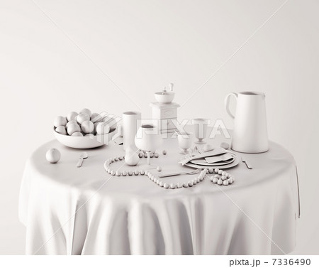 White Serving Table 7336490