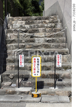 私有地の立ち入り禁止看板の写真素材