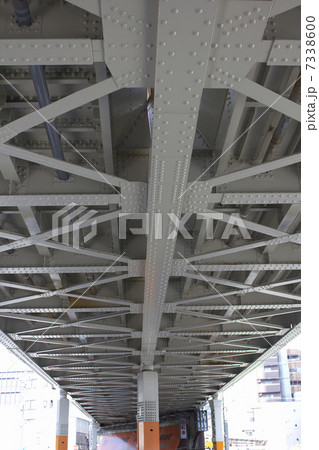 鉄道のガード下の鉄骨の骨組み 鉄道のガード下の鉄骨の骨組み 7338600