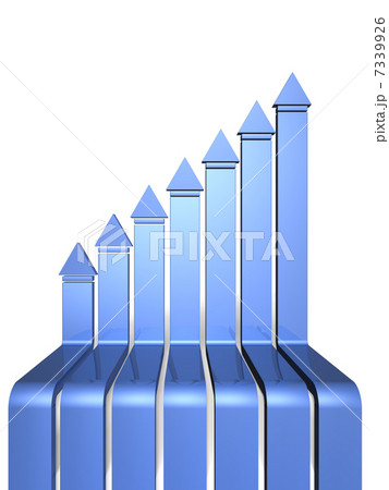 右上がりを表すアブストラクト3DCGイラスト 7339926