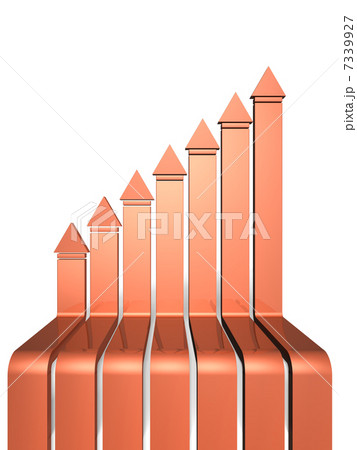 右上がりを表すアブストラクト3DCGイラスト 7339927