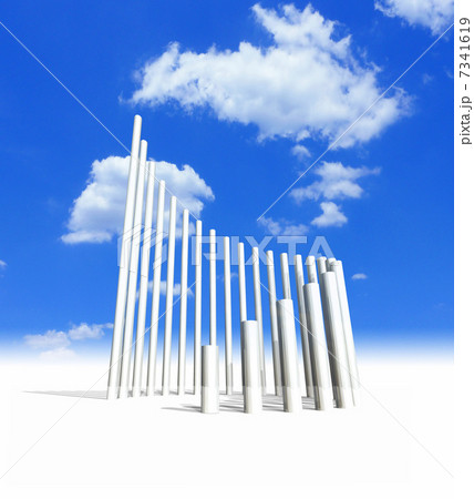 そびえ立つ円柱のグラフのイラスト素材