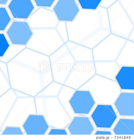 Abstract blue hexagons vector background with copy space. 7341849