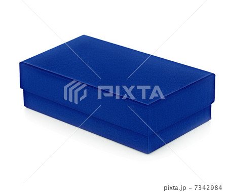 Blue gift box on white background. 7342984