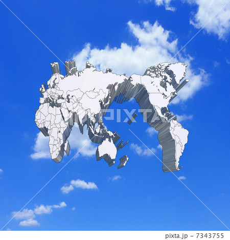 世界地図／立体地図 7343755