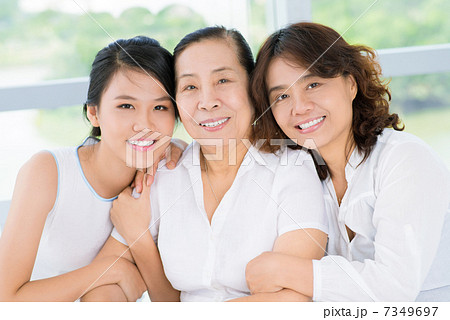 Senior woman with daughter and granddaughter 7349697