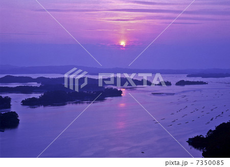 奥松島の大高森からの夕景 7350085