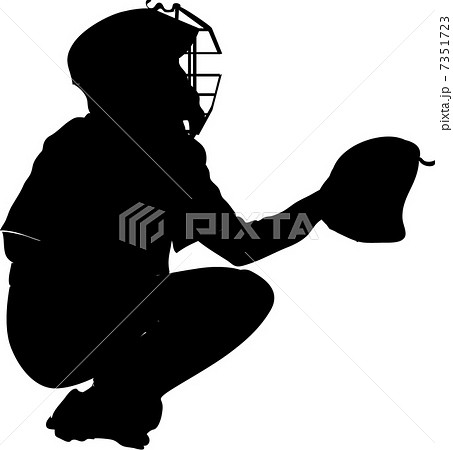 Baseball Boy Catcher S Silhouette Stock Illustration