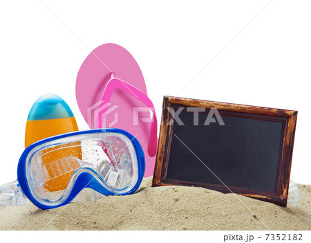 blackboard on the sand and other things for the beach 7352182