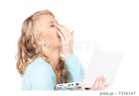 happy woman with laptop computer happy woman with laptop computer 7356147