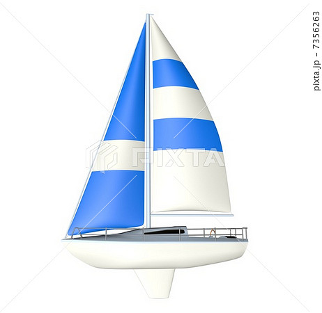 ヨット 青い帆 のイラスト素材