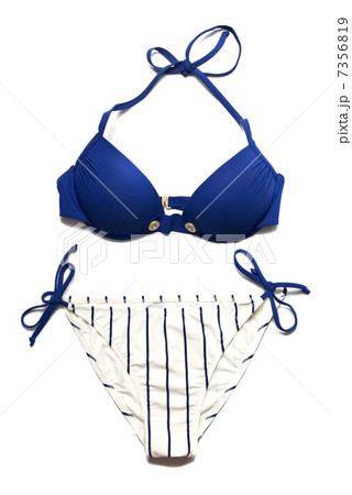 blue woman swimming suit isolated on white 7356819