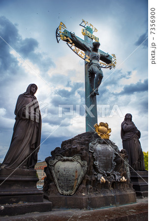 Statue on Charles Bridge in Prague, Czech Republic 7356900
