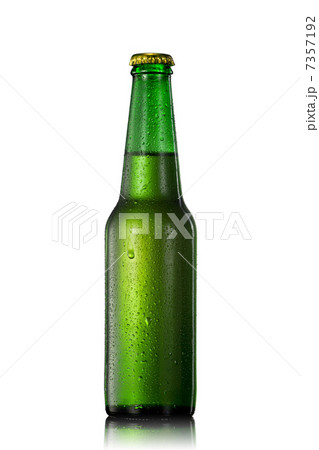 Beer bottle with water drops isolated on white Beer bottle with water drops isolated on white 7357192