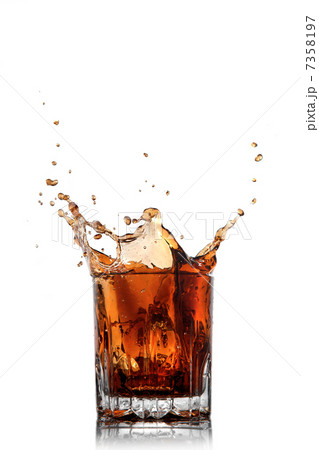 splash of cola in glass isolated on white splash of cola in glass isolated on white 7358197