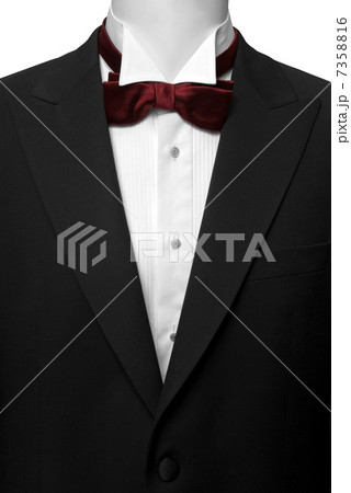 black suite with white shirt and red butterfly 7358816