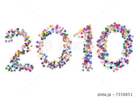 2010 digits from color stars isolated on white 2010 digits from color stars isolated on white 7358851