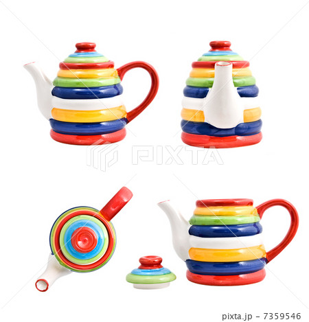 funny color teapot isolated on white funny color teapot isolated on white 7359546