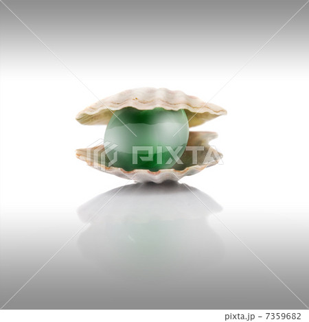 stylized green pearl on white 7359682