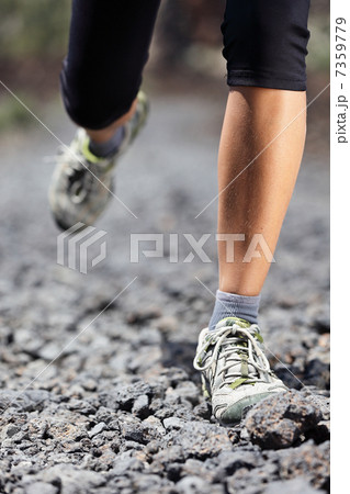 Trail running woman on mountain Trail running woman on mountain 7359779