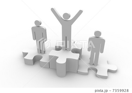 Podium of human figure where the winner is raising arms 7359928