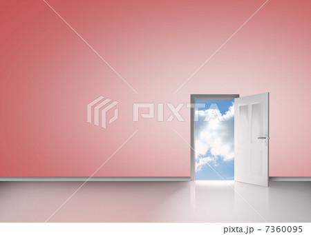 Door opening to reveal blue sunny sky Door opening to reveal blue sunny sky 7360095
