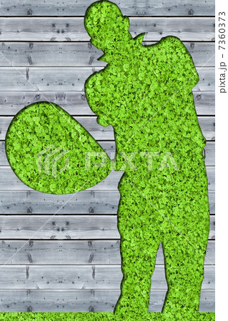 Grass representing a silhouette of a golfer Grass representing a silhouette of a golfer 7360373