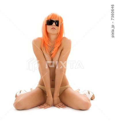 girl in shades with orange hair girl in shades with orange hair 7360646