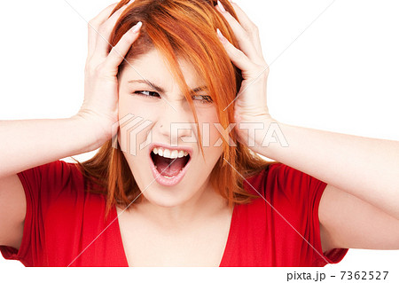 unhappy redhead woman 7362527