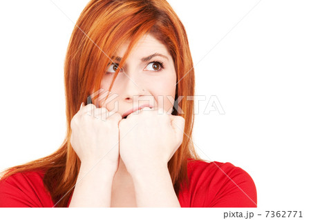 unhappy redhead woman 7362771