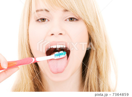 happy girl with toothbrush happy girl with toothbrush 7364859